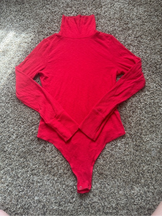 aerie Tops - aerie Red Long Sleeve Turtleneck Bodysuit